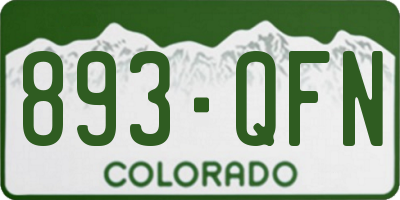 CO license plate 893QFN