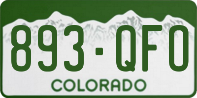 CO license plate 893QFO
