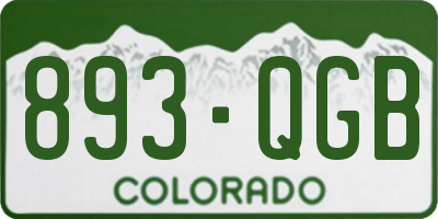 CO license plate 893QGB