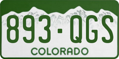 CO license plate 893QGS