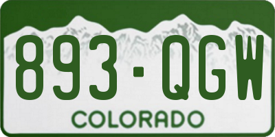 CO license plate 893QGW