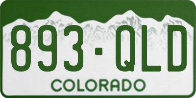 CO license plate 893QLD