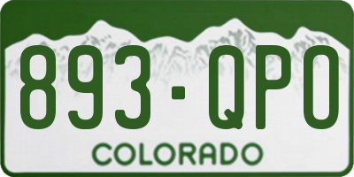 CO license plate 893QPO