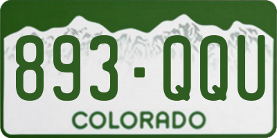 CO license plate 893QQU