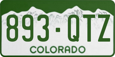 CO license plate 893QTZ