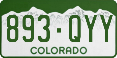CO license plate 893QYY