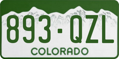 CO license plate 893QZL