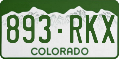 CO license plate 893RKX
