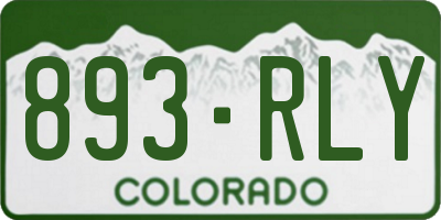 CO license plate 893RLY