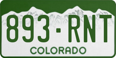 CO license plate 893RNT