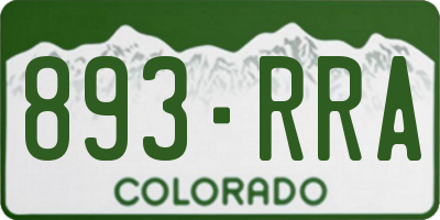 CO license plate 893RRA