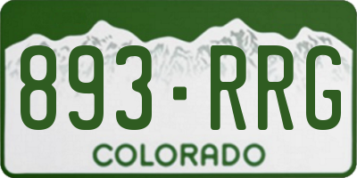 CO license plate 893RRG
