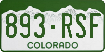 CO license plate 893RSF
