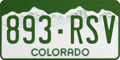 CO license plate 893RSV