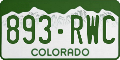 CO license plate 893RWC