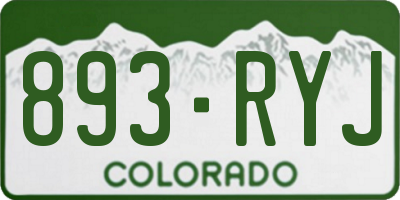 CO license plate 893RYJ