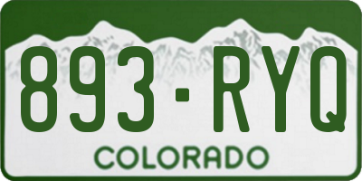 CO license plate 893RYQ