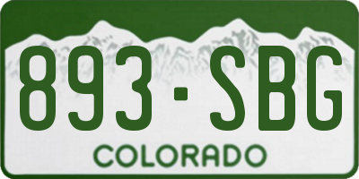 CO license plate 893SBG