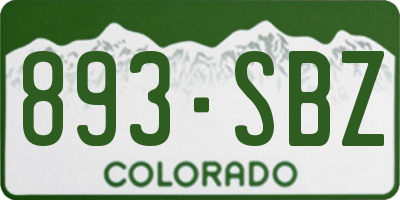 CO license plate 893SBZ