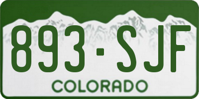 CO license plate 893SJF