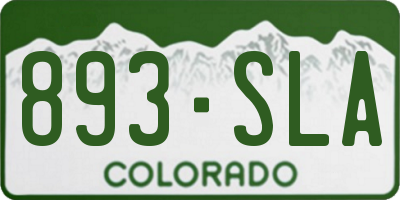 CO license plate 893SLA