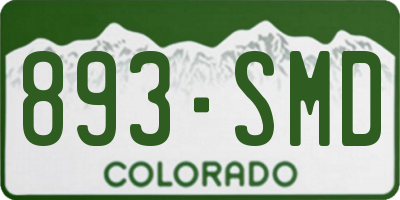 CO license plate 893SMD
