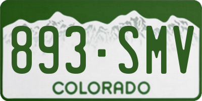 CO license plate 893SMV