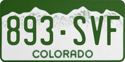 CO license plate 893SVF