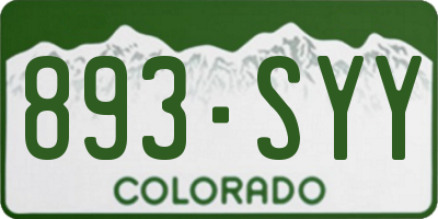 CO license plate 893SYY
