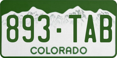CO license plate 893TAB