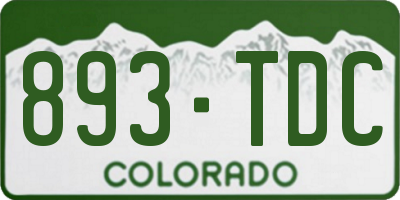 CO license plate 893TDC
