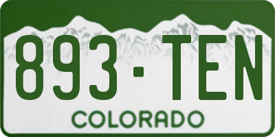 CO license plate 893TEN