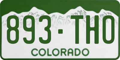 CO license plate 893THO