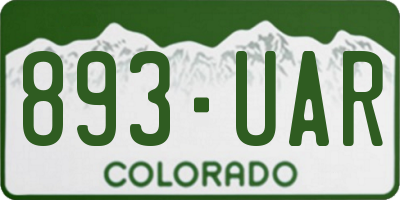 CO license plate 893UAR