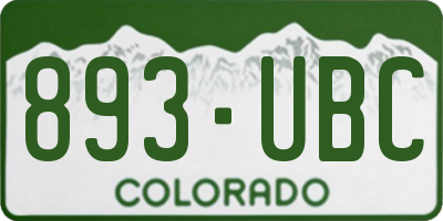 CO license plate 893UBC