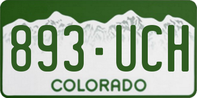 CO license plate 893UCH