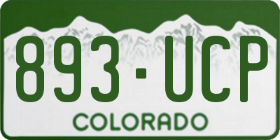 CO license plate 893UCP