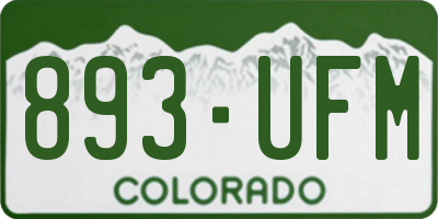 CO license plate 893UFM