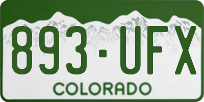 CO license plate 893UFX
