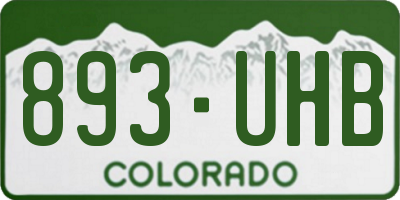 CO license plate 893UHB
