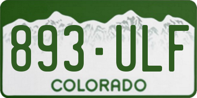 CO license plate 893ULF