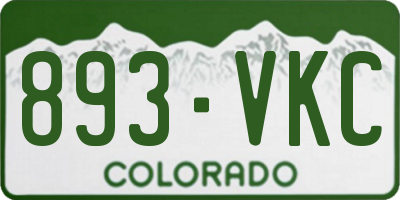 CO license plate 893VKC