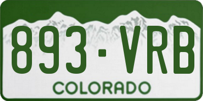 CO license plate 893VRB