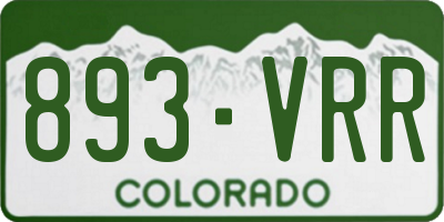 CO license plate 893VRR