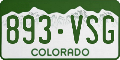 CO license plate 893VSG