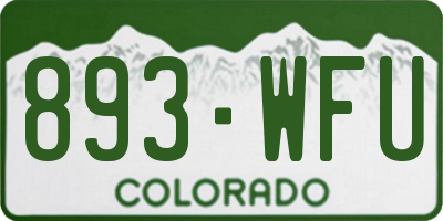 CO license plate 893WFU