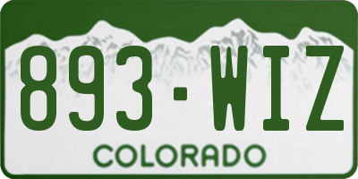 CO license plate 893WIZ