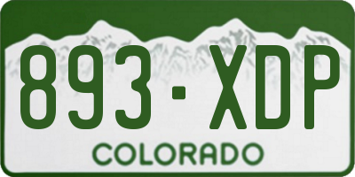 CO license plate 893XDP