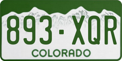 CO license plate 893XQR