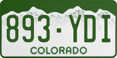 CO license plate 893YDI